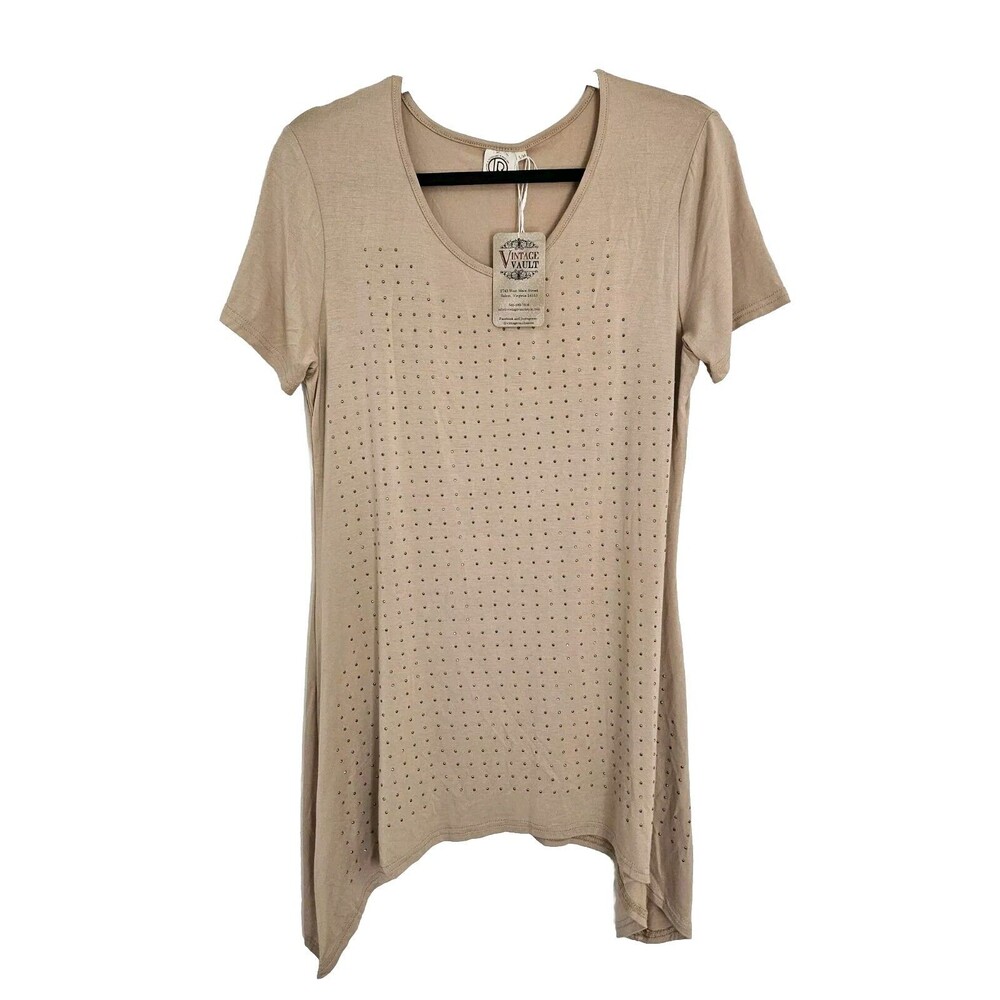 NWT Womens Summer Short Sleeve Tunic Top Fashion Apparel Size S/M Stretchable